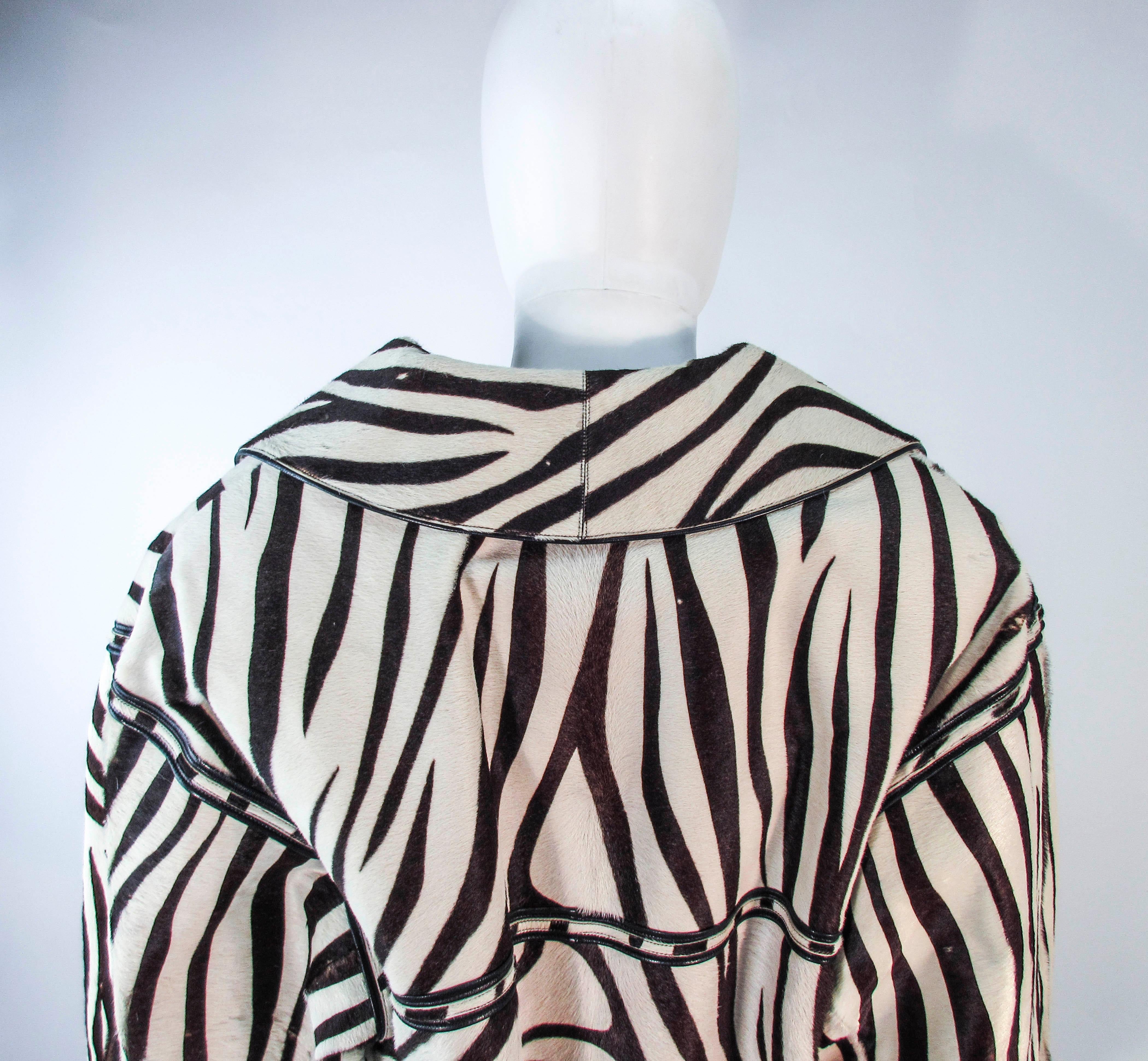 AMEN WARDY Zebra Pattern Cowhide Coat Size 4 6 8  For Sale 6
