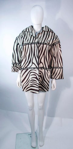 AMEN WARDY Zebra Pattern Cowhide Coat Size 4 6 8