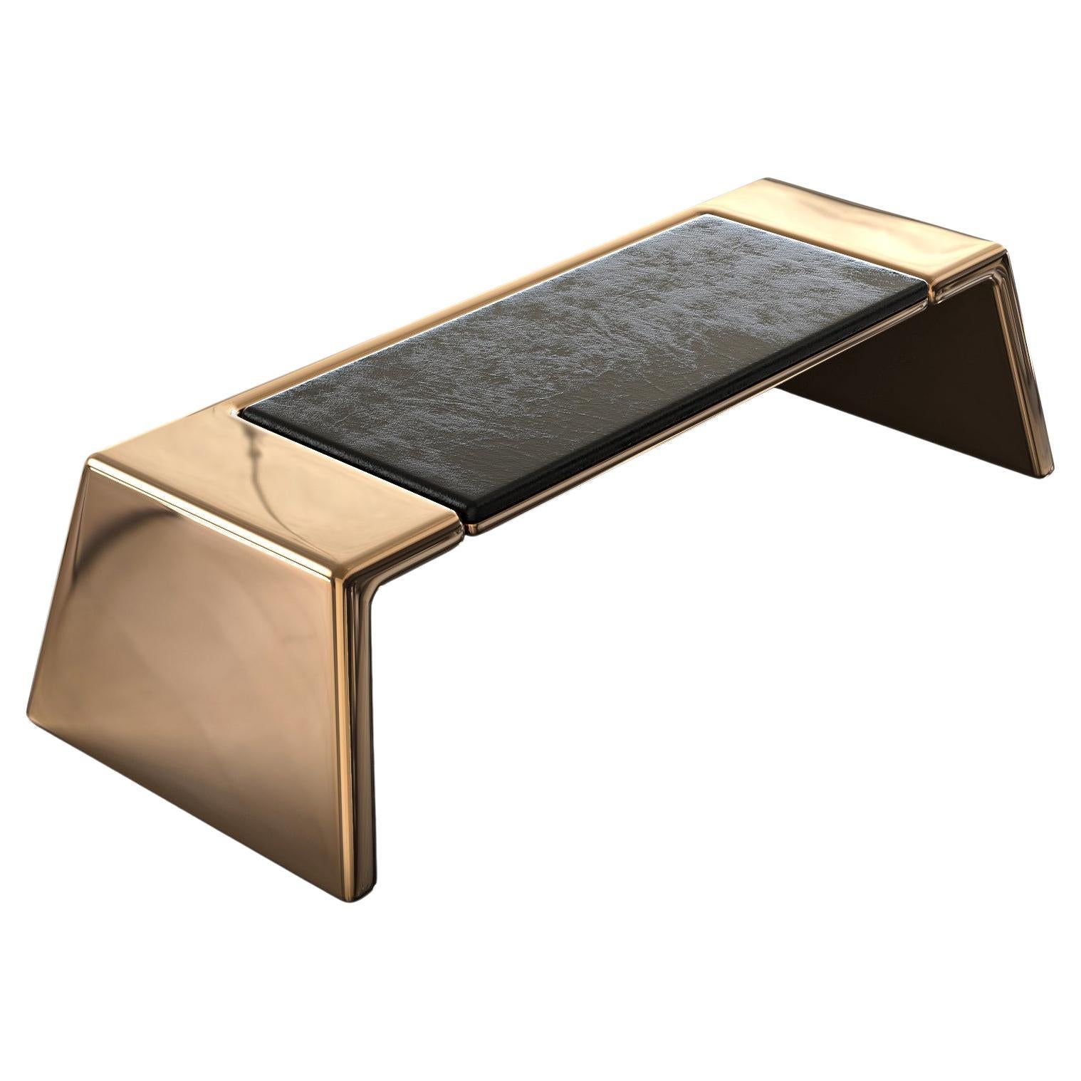 "Amendola" Bench with Bronze, Handcrafted, Istanbul