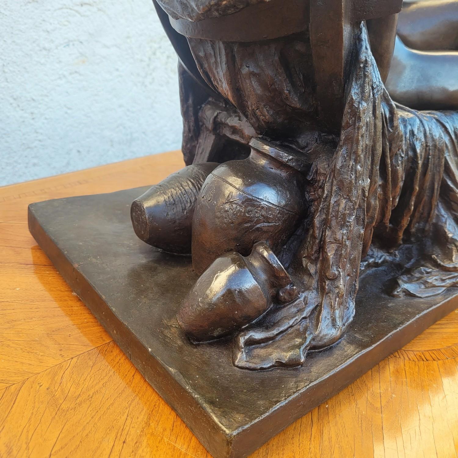 Amendola, Scultura in bronzo di una donna antica, XIX secolo in vendita 2