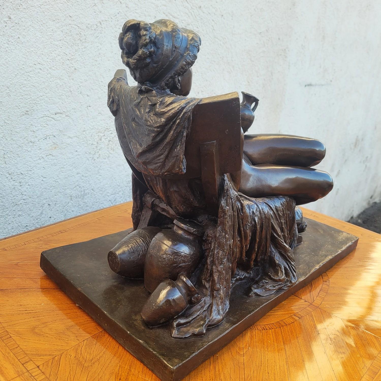Amendola, Scultura in bronzo di una donna antica, XIX secolo in vendita 3