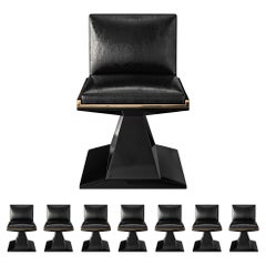 Stuhl „Amendola“, achtteilig, Edelstahl und Bronzedetails, Istanbul