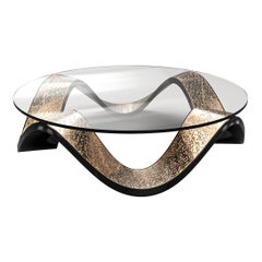 "Amendola" Coffee Table, Stainless Steel and Special Textured Bronze, Istanbul