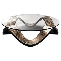 "Amendola" Coffee Table, Stainless Steel and Special Textured Bronze, Istanbul