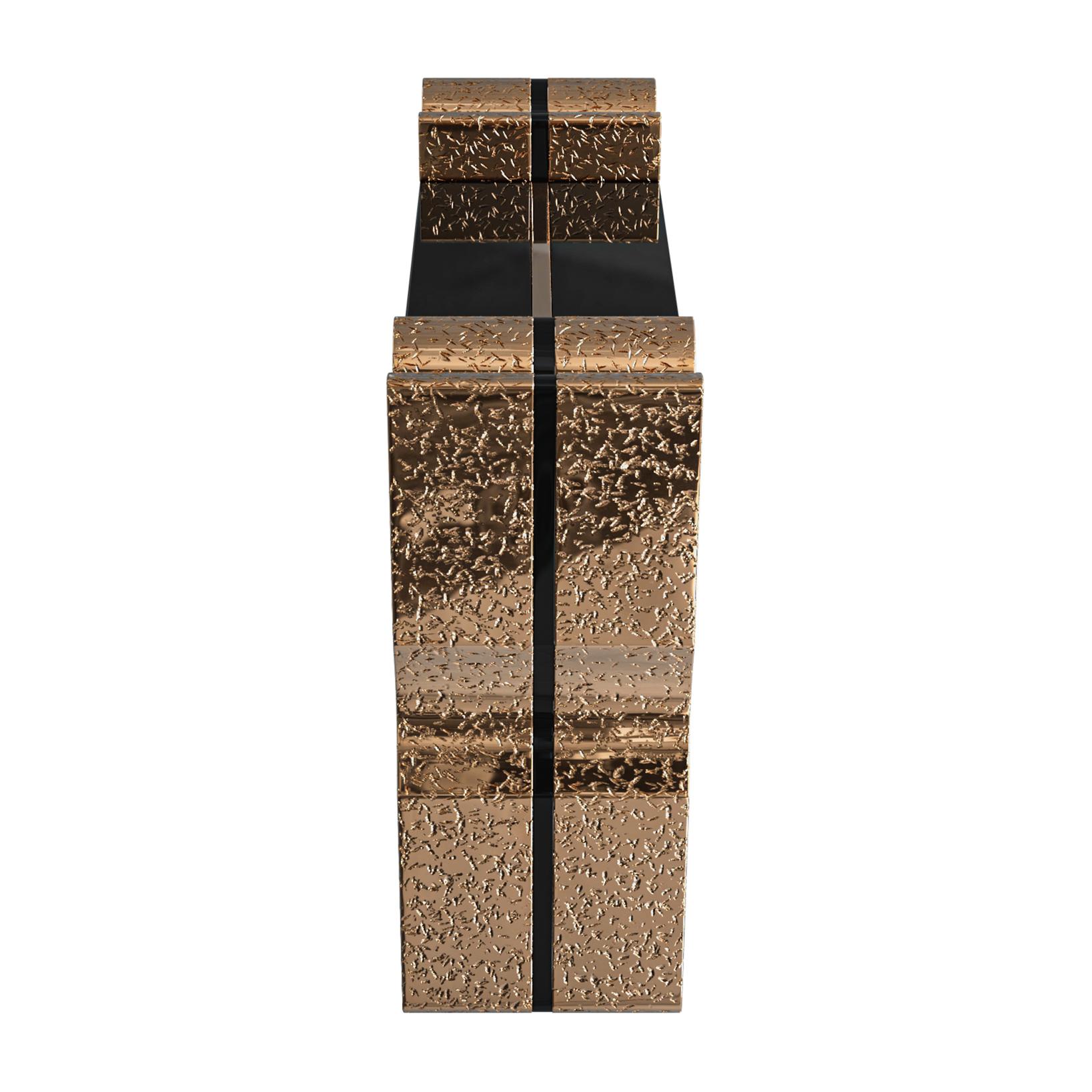 Konsole „Amendola“ aus Bronze und Edelstahl, handgefertigt, Istanbul (Handgefertigt) im Angebot
