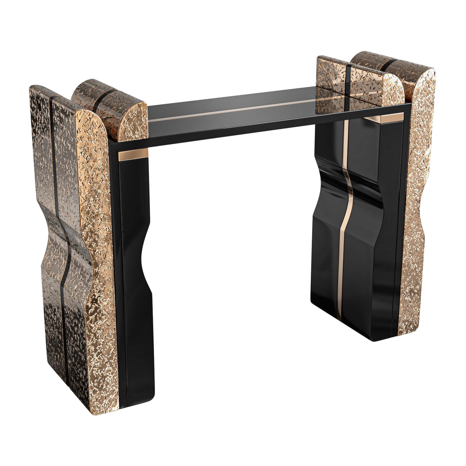 Konsole „Amendola“ aus Bronze und Edelstahl, handgefertigt, Istanbul im Angebot 1