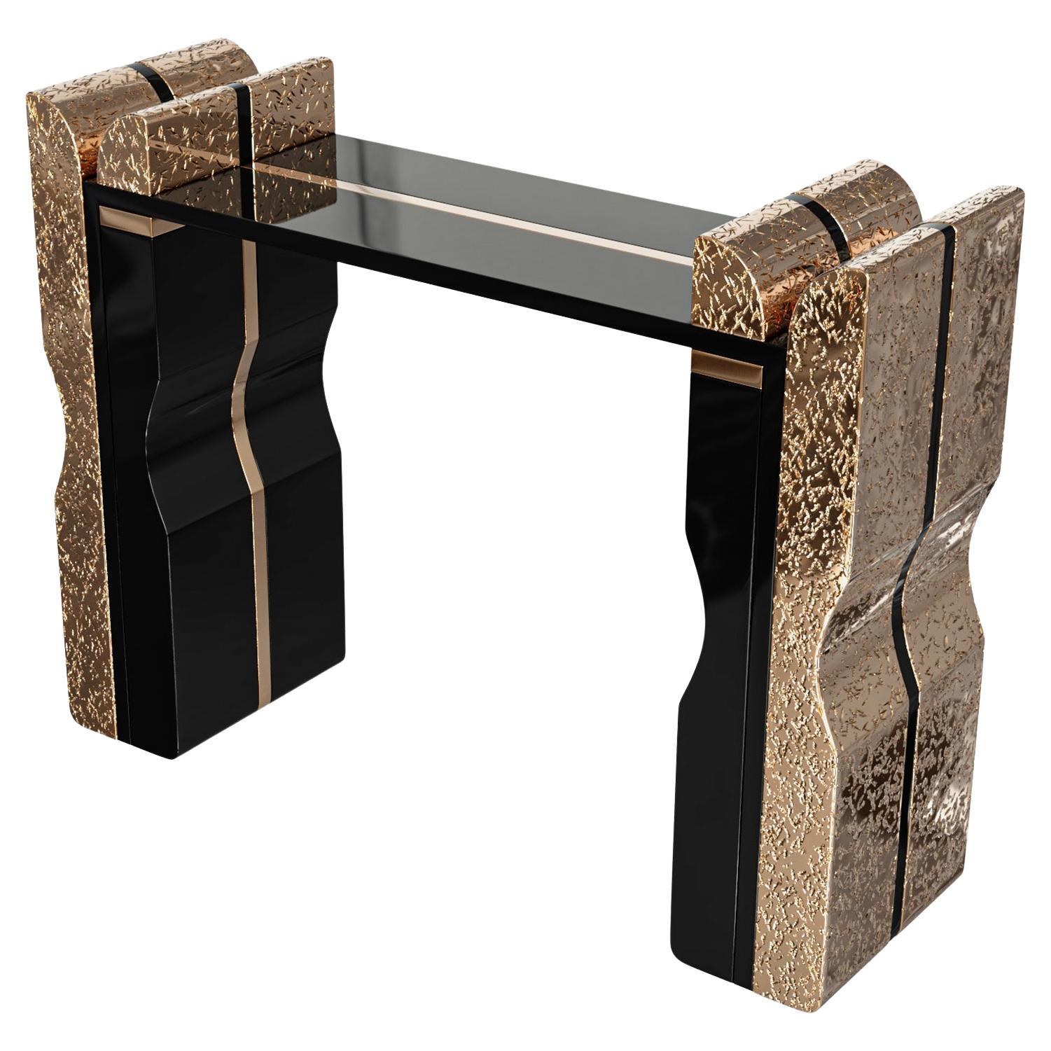 Konsole „Amendola“ aus Bronze und Edelstahl, handgefertigt, Istanbul