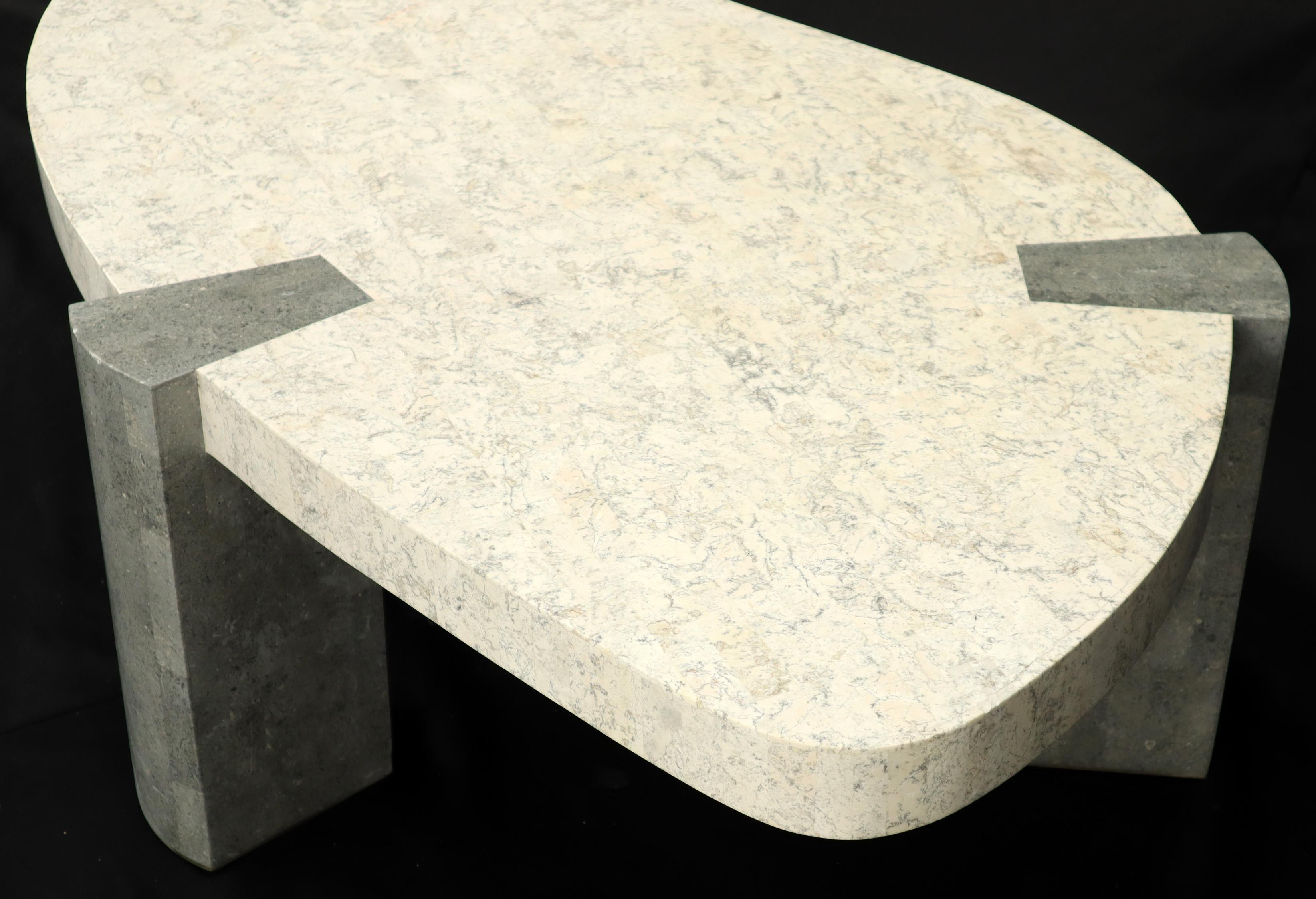 Ameoba Organic Kidney Shape Stone Marble Tile Veneer Coffee Table 3