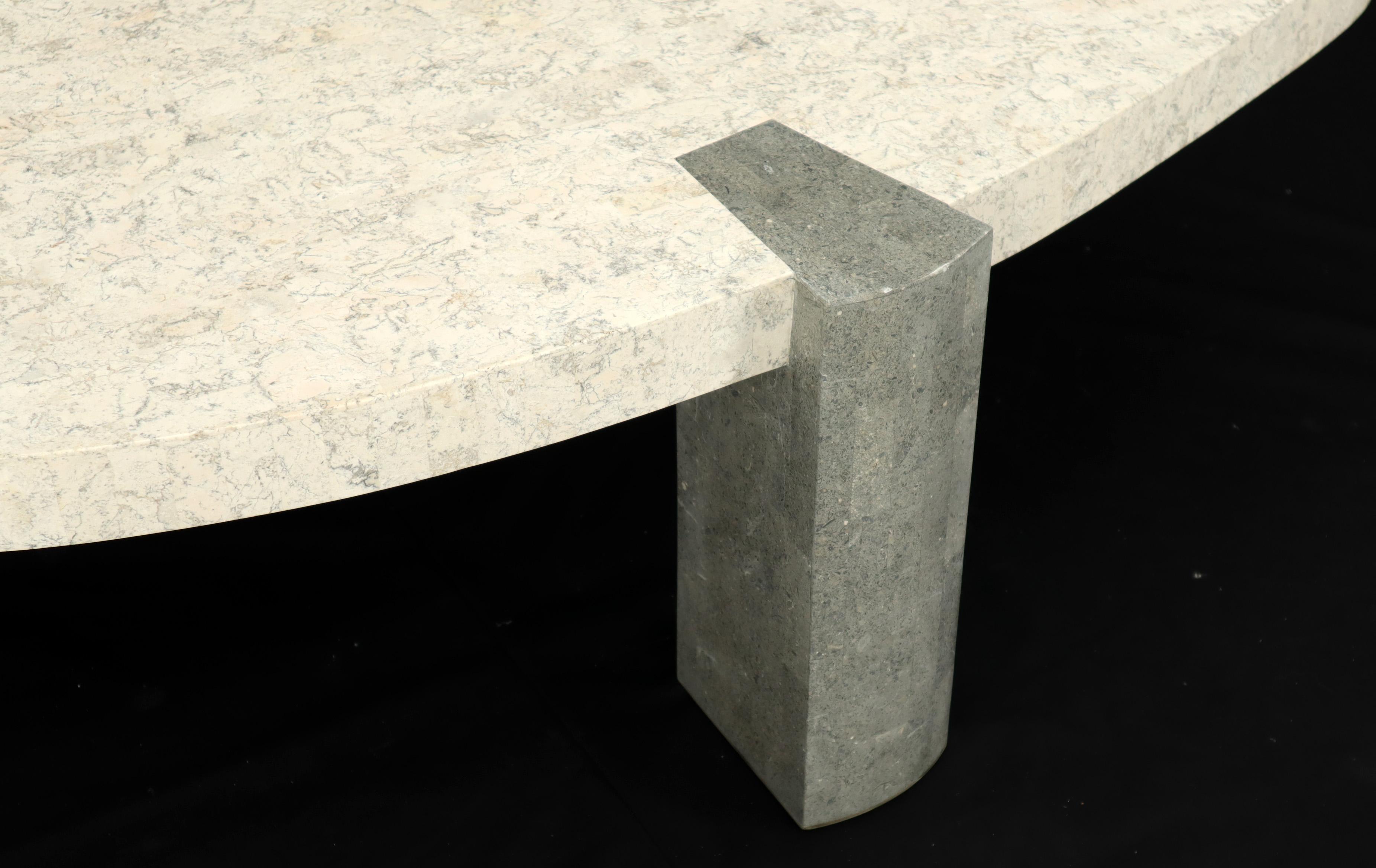 Ameoba Organic Kidney Shape Stone Marble Tile Veneer Coffee Table 2