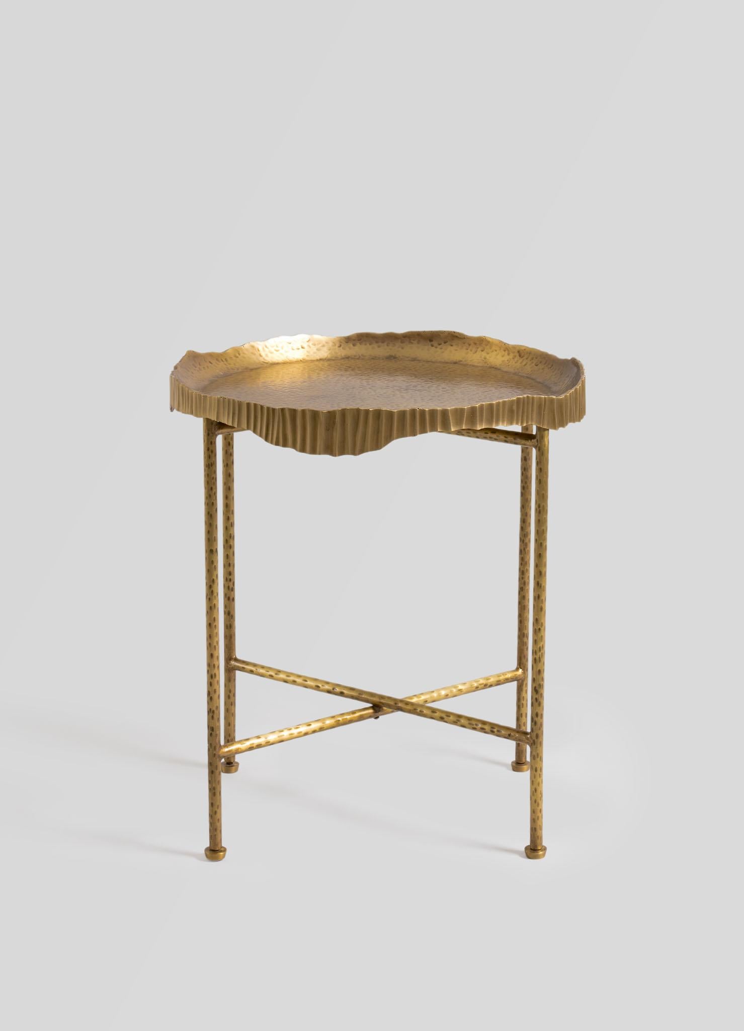 Indian Amer Tray Table Large in Brass, Viya by Vikram Goyal For Sale