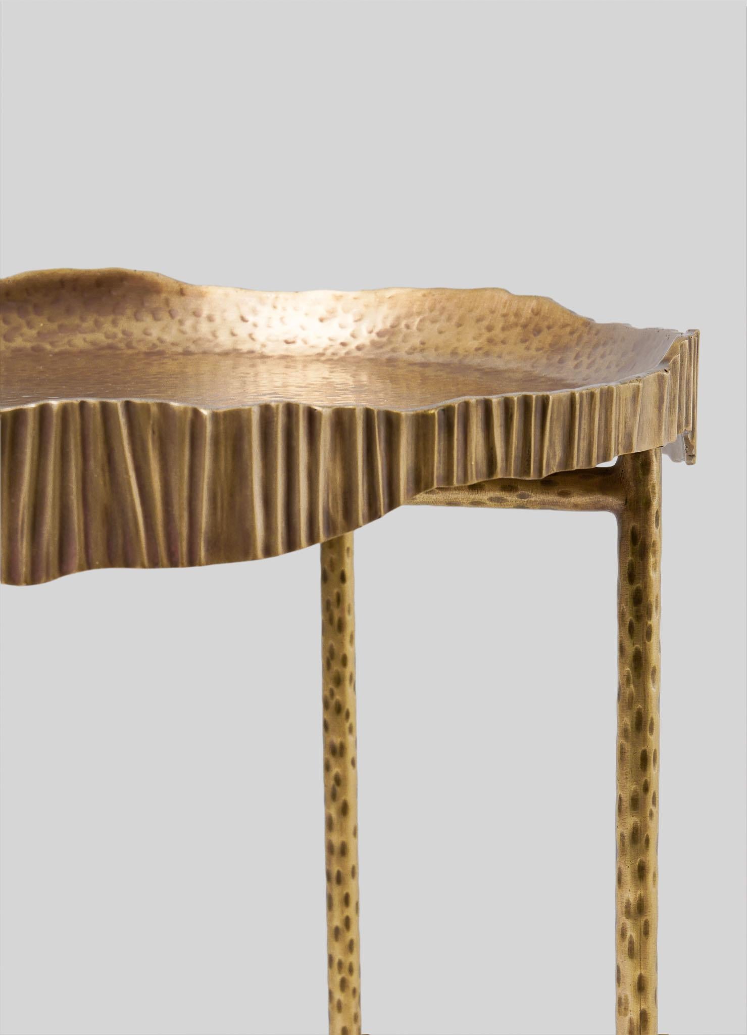 Cast Amer Tray Table Large in Brass, Viya by Vikram Goyal For Sale