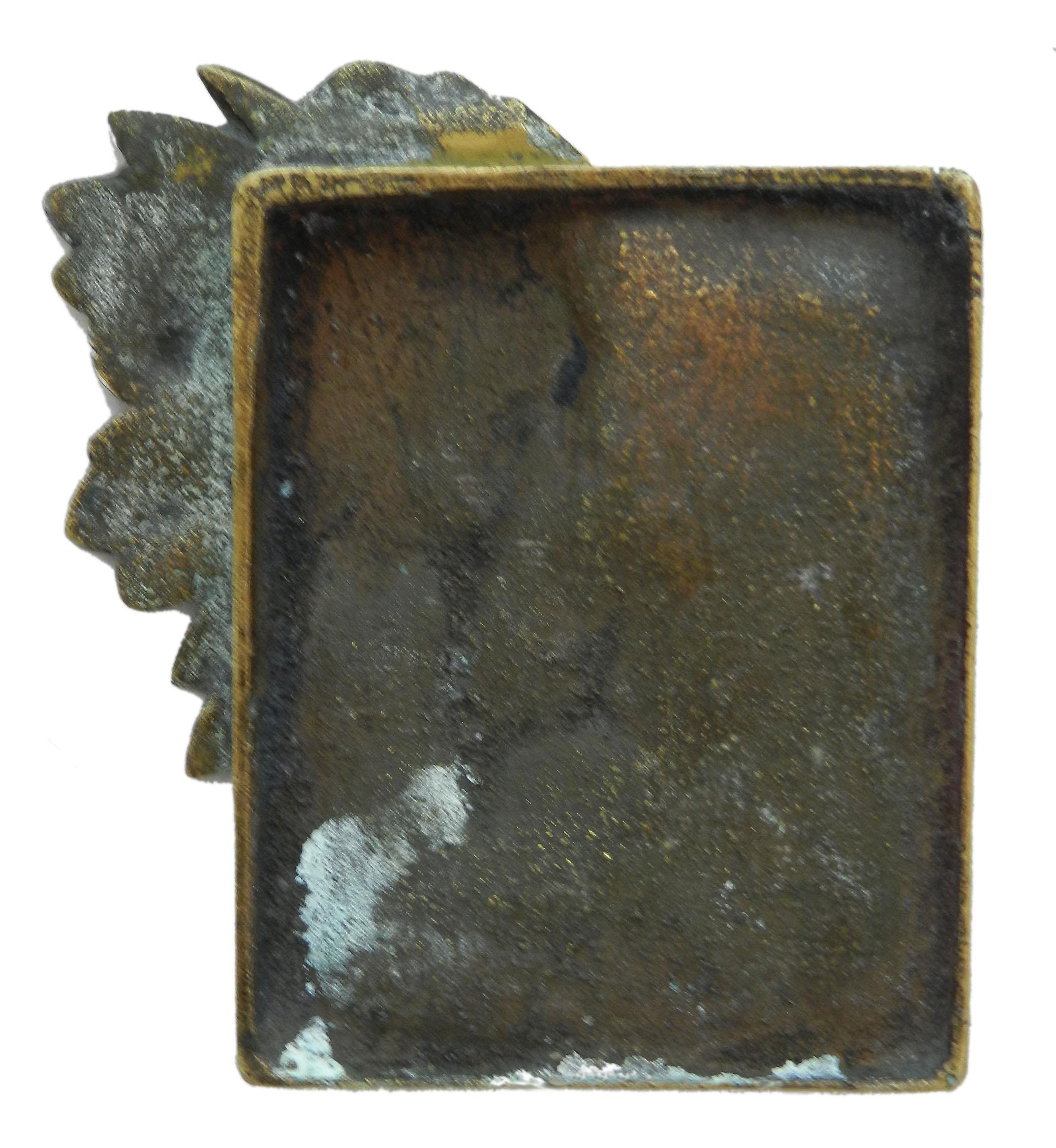 American Native Head Bronze Dish Vide Poche Ashtray Art Nouveau FREE SHIPPING 1
