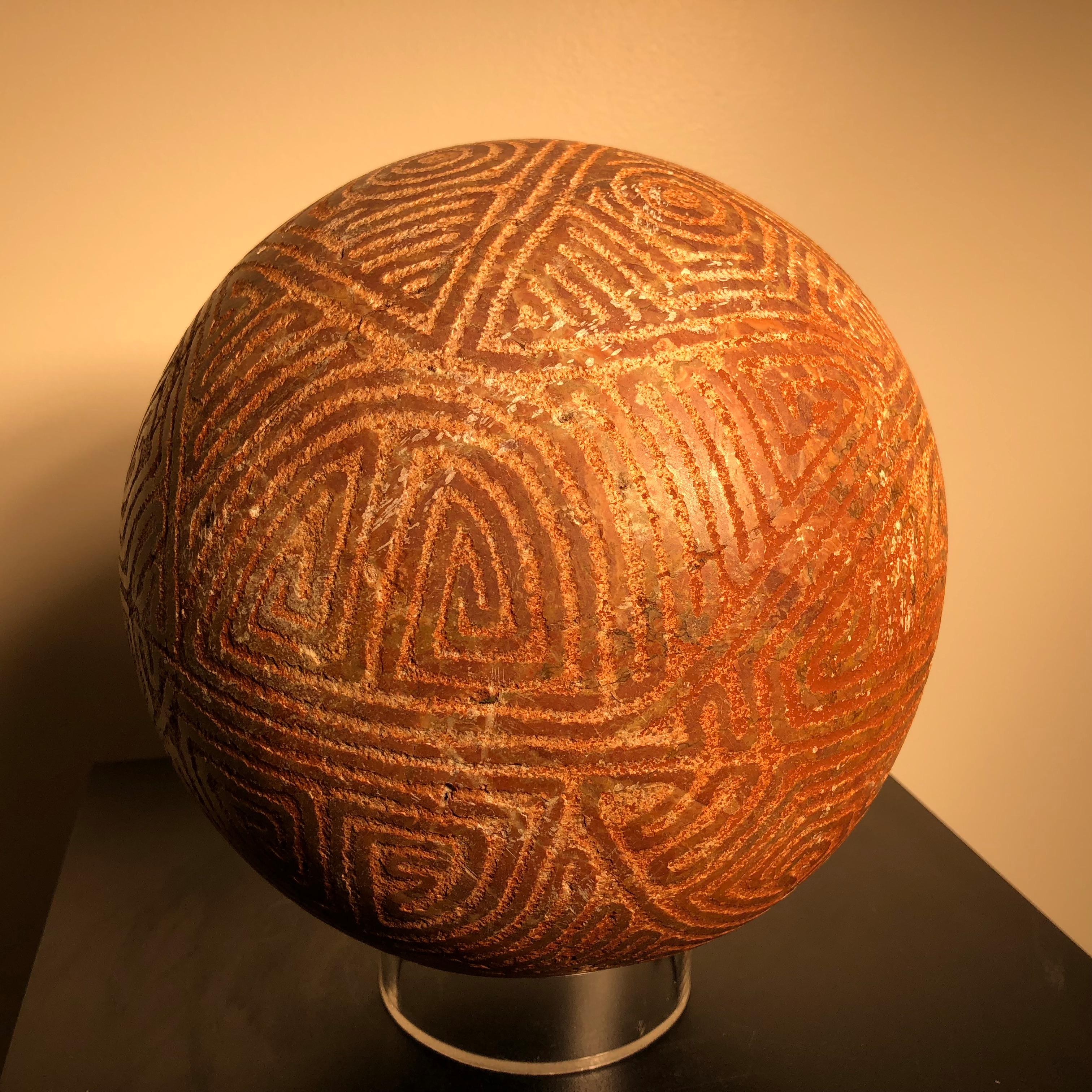 18th Century and Earlier America Ancient Stone Game Ball 