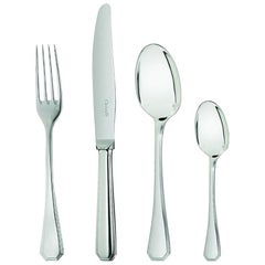 America by Christofle France Silver Plated Flatware Set 48 pc w/Chest Dinner New