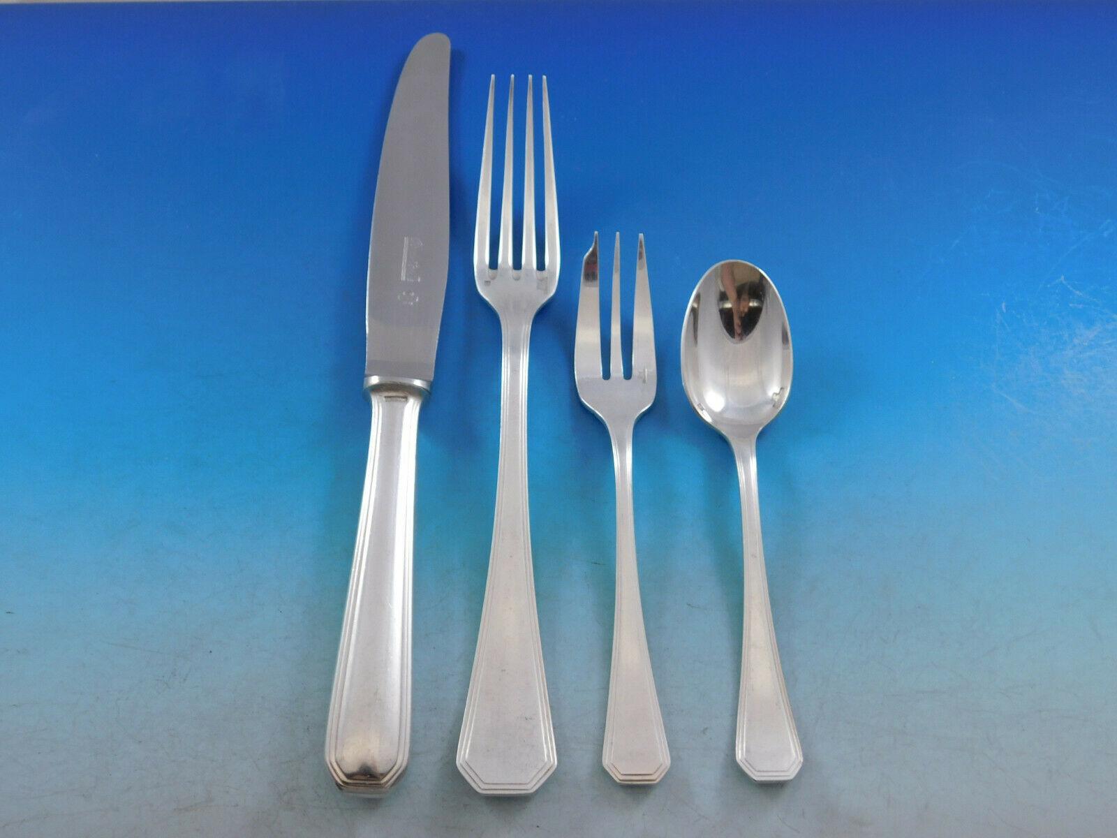 With a dedication to perfection and quality, Christofle flatware creations unite craftsmanship and modern technique, resulting in flatware to be handed down through generations. 
Monumental America by Christofle France estate Silverplate Flatware