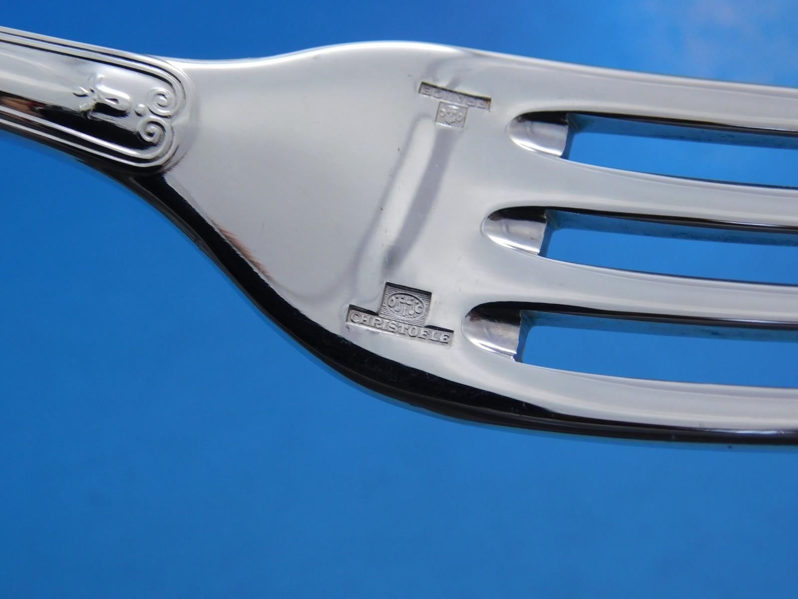 America by Christofle Service de couverts en métal argenté pour 12 Service 61 pièces Dîner Excellent état - En vente à Big Bend, WI