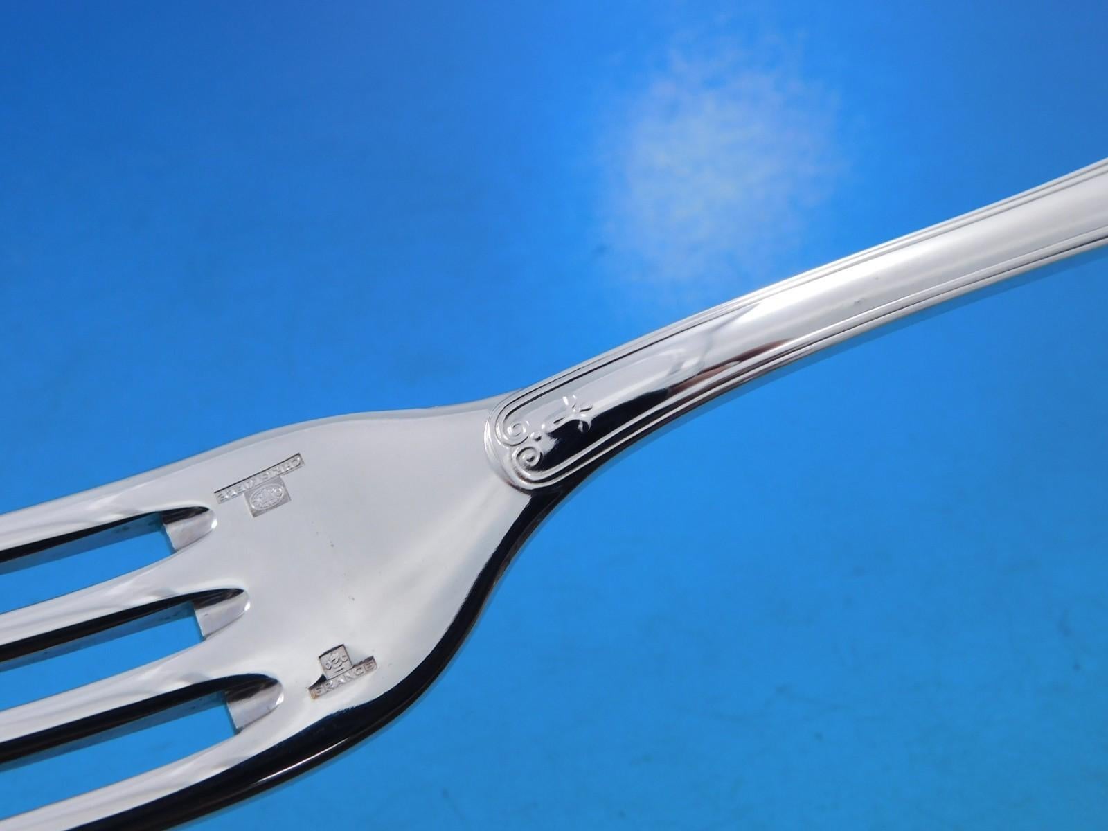 Plaqué argent America by Christofle Service de couverts en métal argenté pour 12 Service 61 pièces Dîner en vente