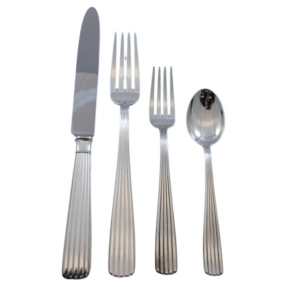 America by Fina Italy Sterling Silver Flatware Set for 6 Service 40 Pieces For Sale