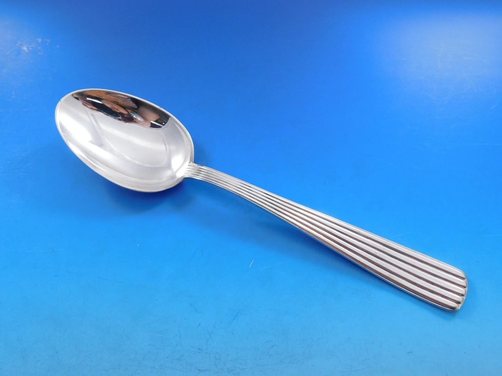 America by Schiavon Sterling Silver Flatware Dinner Set Service 62 Pcs Italy For Sale 4