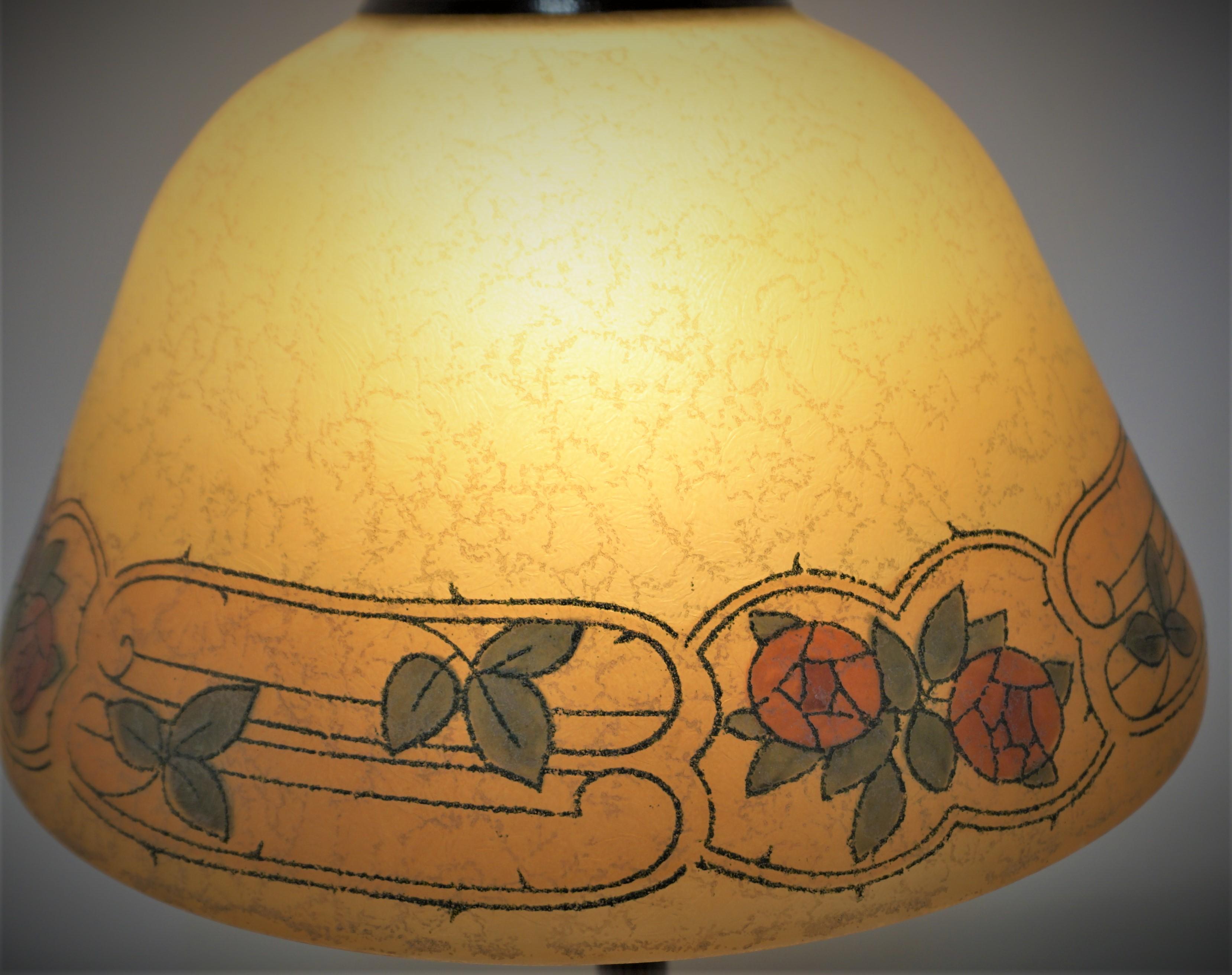 antique hand painted glass lamp shades