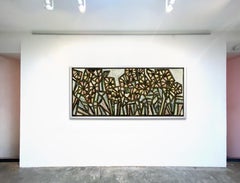 Abstract Floral Horizontal, Sunflowers In The Morning by America Martin