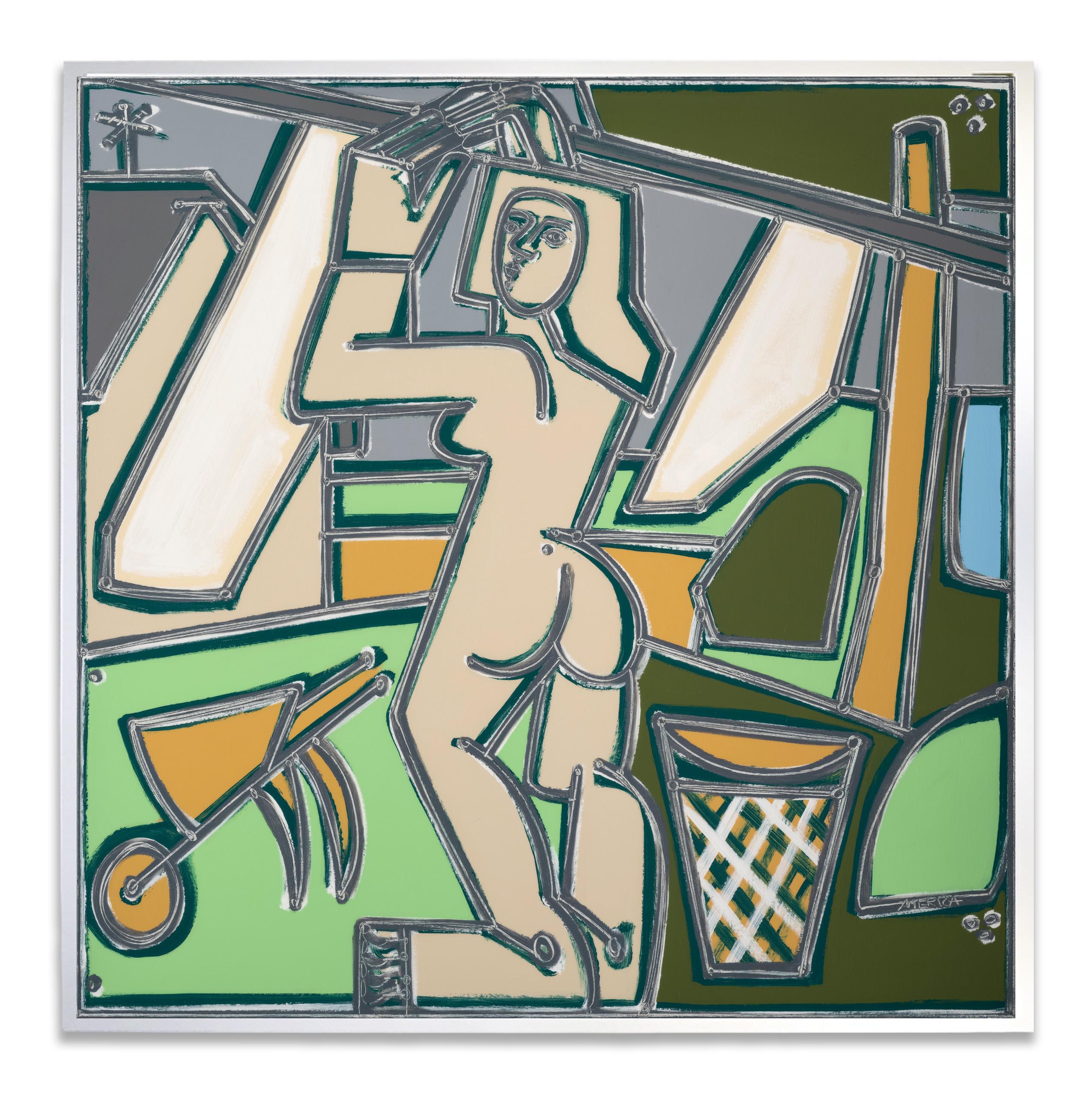 Abstrakte weibliche Figur, Pastell_Take The Sheets Off The Line von America Martin im Angebot 9