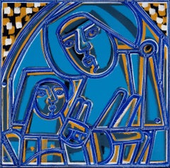 Figura astratta, Figura femminile_Mother & Child in Blue di America Martin