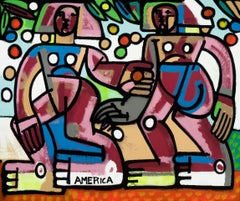 Abstracted Figure, Female Figure_Women Pick Fruit by America Martin
