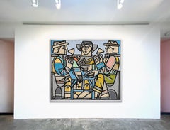 Abstrakte Figur, Hommage an Cezzanne's Kartenspieler von America Martin