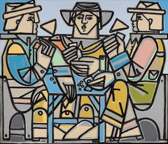 Abstracted Figure, Homage to Cezzanne's Card Player by America Martin