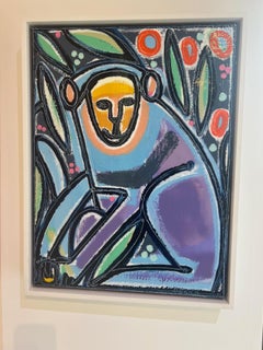 Blauer Affen_America Martin_Oil/Acryl/Canvas_Animal-Porträt_Blau