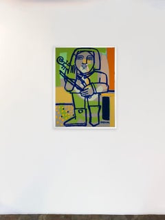 Botas y violín_America Martin_Oleo/Acrílico/Lienzo_Retrato_Figurativo