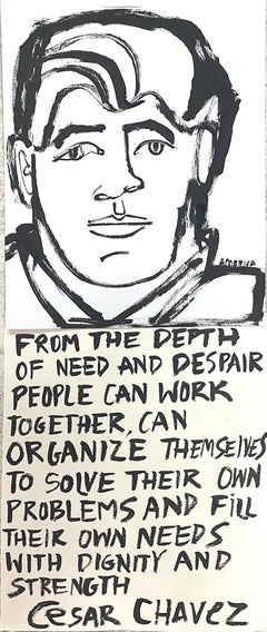 Cesar Chavez, America Martin_Ink on Paper- portion of sale to ACLU/NAACP