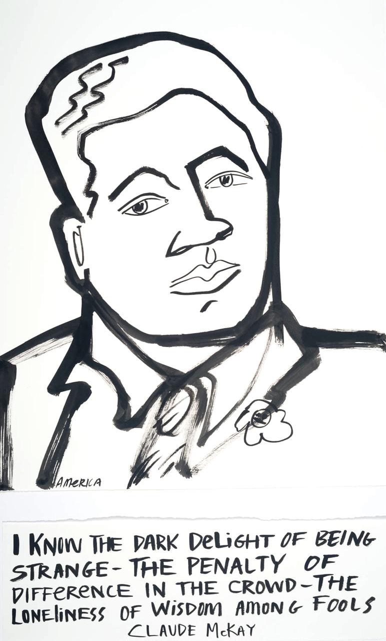 Claude McKay 2, America Martin, portrait w ink- portion of sale to ACLU/NAACP
