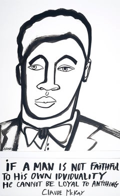 Claude McKay, America Martin, ink portrait- portion of sale to ACLU/NAACP