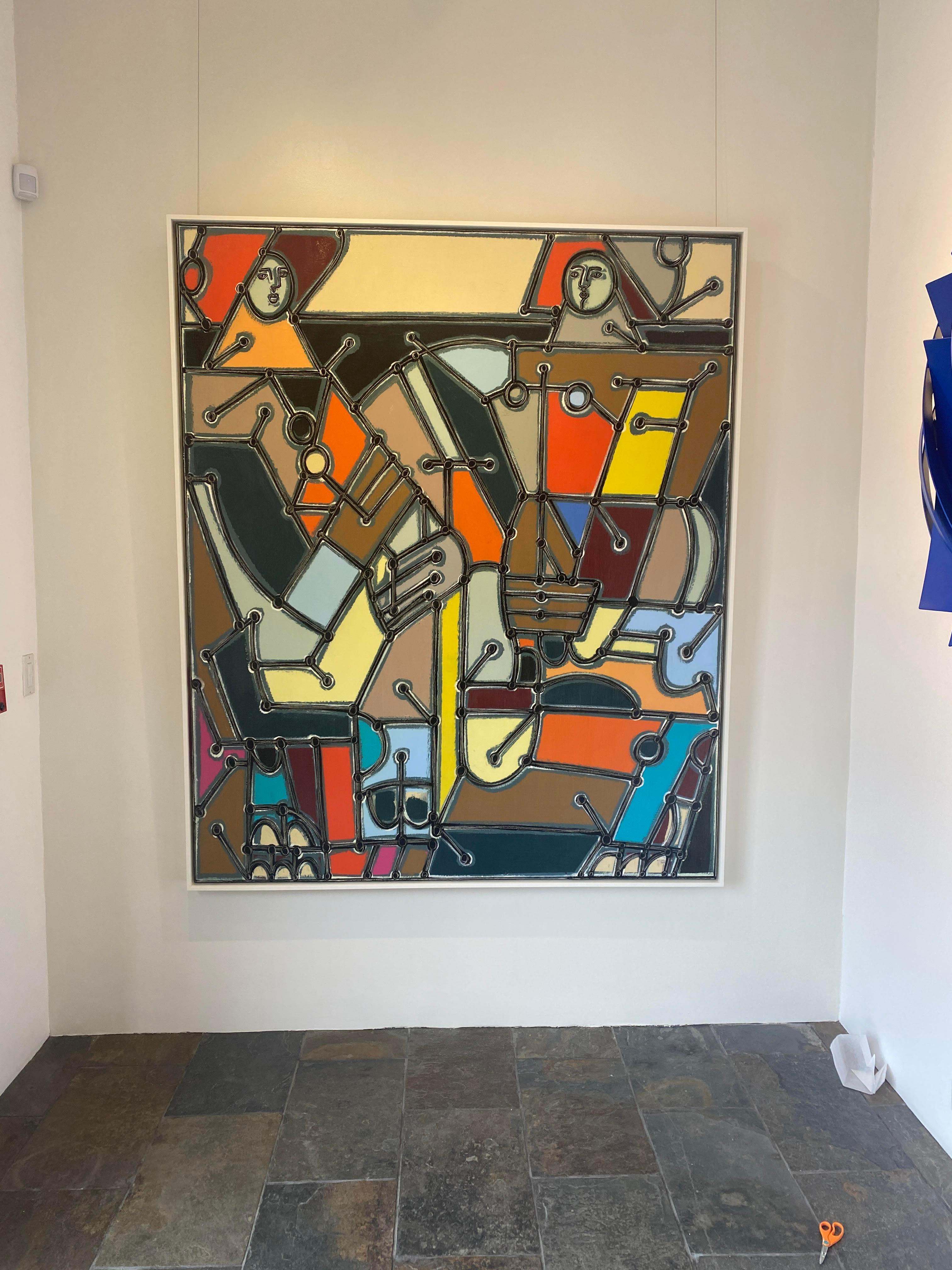 Portrait double en blocs de couleurs vives, deux par America Martin en vente 1