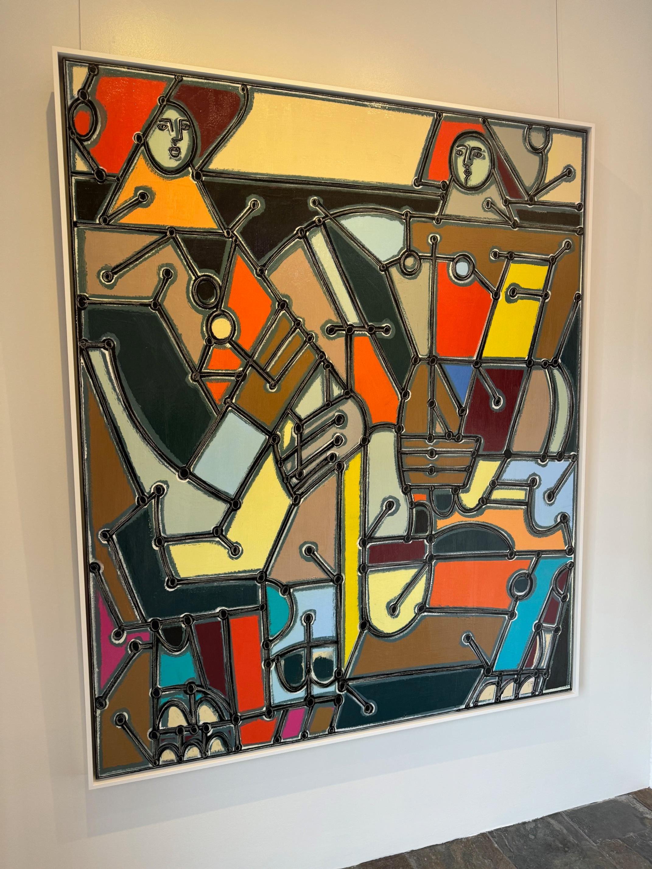 Portrait double en blocs de couleurs vives, deux par America Martin en vente 4