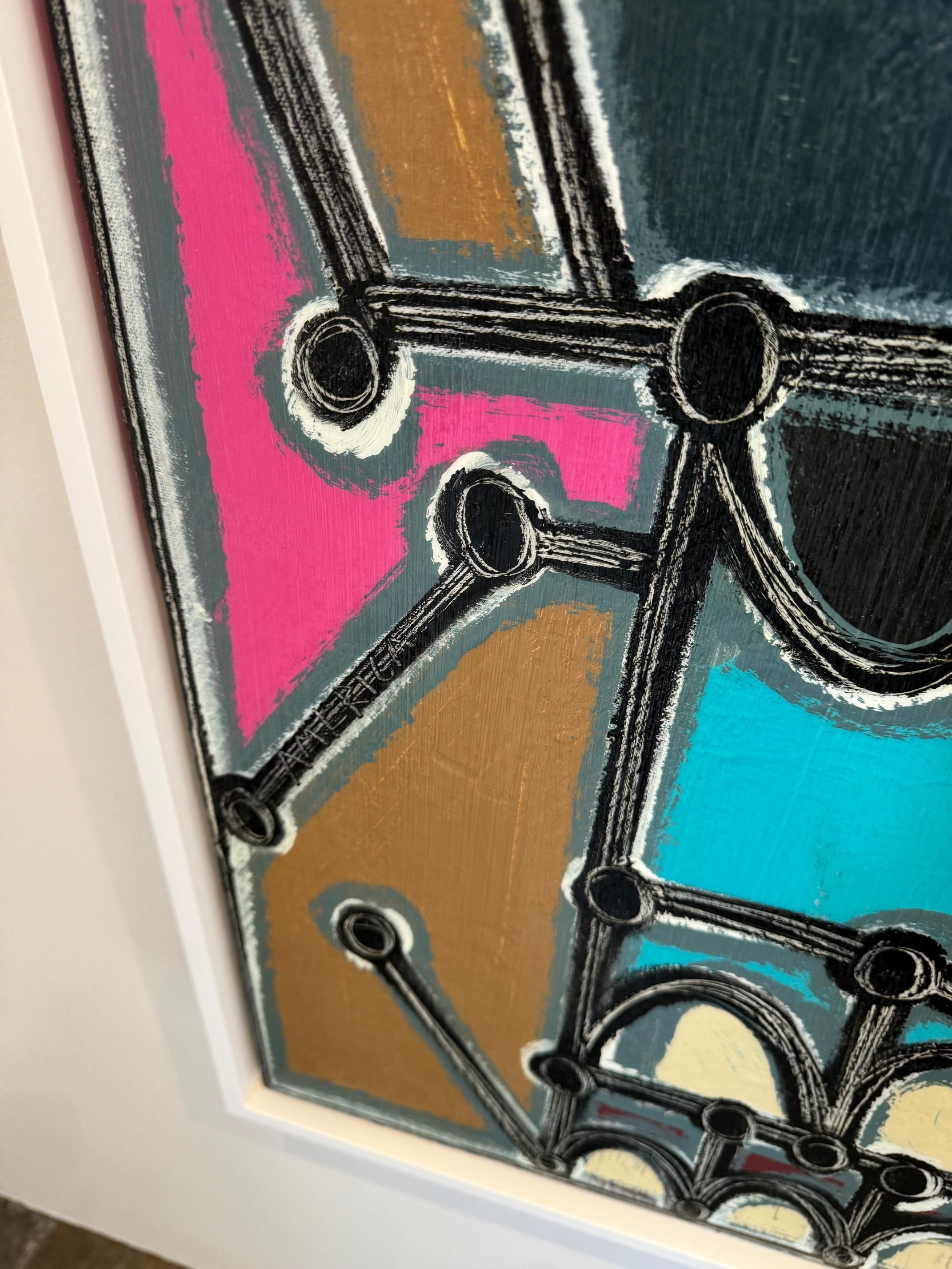 Portrait double en blocs de couleurs vives, deux par America Martin en vente 5