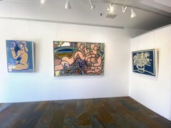 Weibliche Figur Gemälde, Kräftige Linien, Frau mit Handspiegel von America Martin