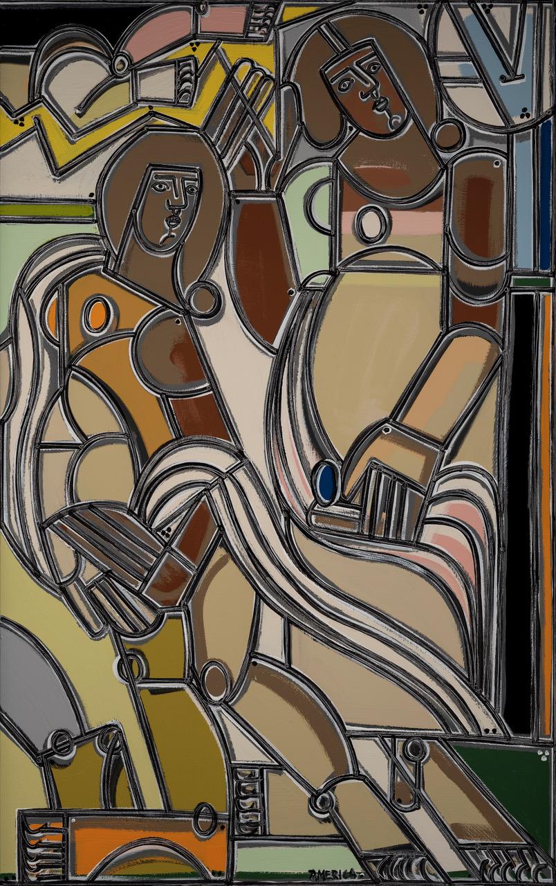 Female Nude Figures, Homage to Botticelli's Spring Time by America Martin For Sale 2