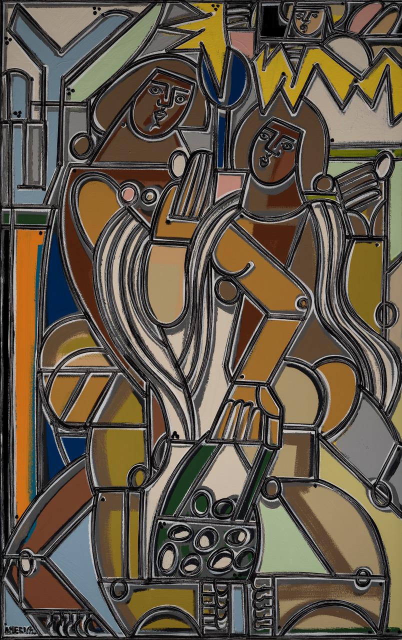 Female Nude Figures, Homage to Botticelli's Spring Time by America Martin For Sale 1
