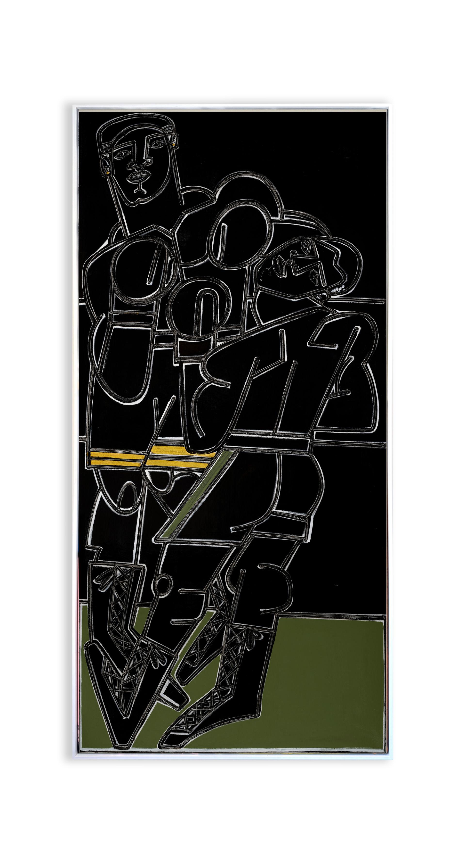 Figurative/Porträt/Boxer/Sport_Earth Tones_KO, America Martin im Angebot 5