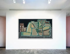 Figurative/Portrait_Earth Tones_Woman on Lawn Blanket_America Martin