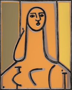 Figurative_Earth Tones_Portrait In Olive & Peach, America Martin