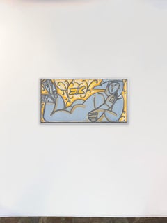 Figur Malerei, kühne Linien, Schmetterling Besuch Gemalt in Maine von America Martin