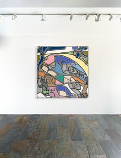 Figure Painting, Bold lines, Water, Jump Into the Summer Lake by America Martin