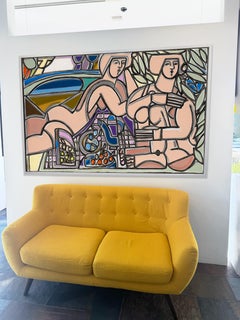 Figura dipinta, Picnic all'ombra con vista sulla baia di America Martin