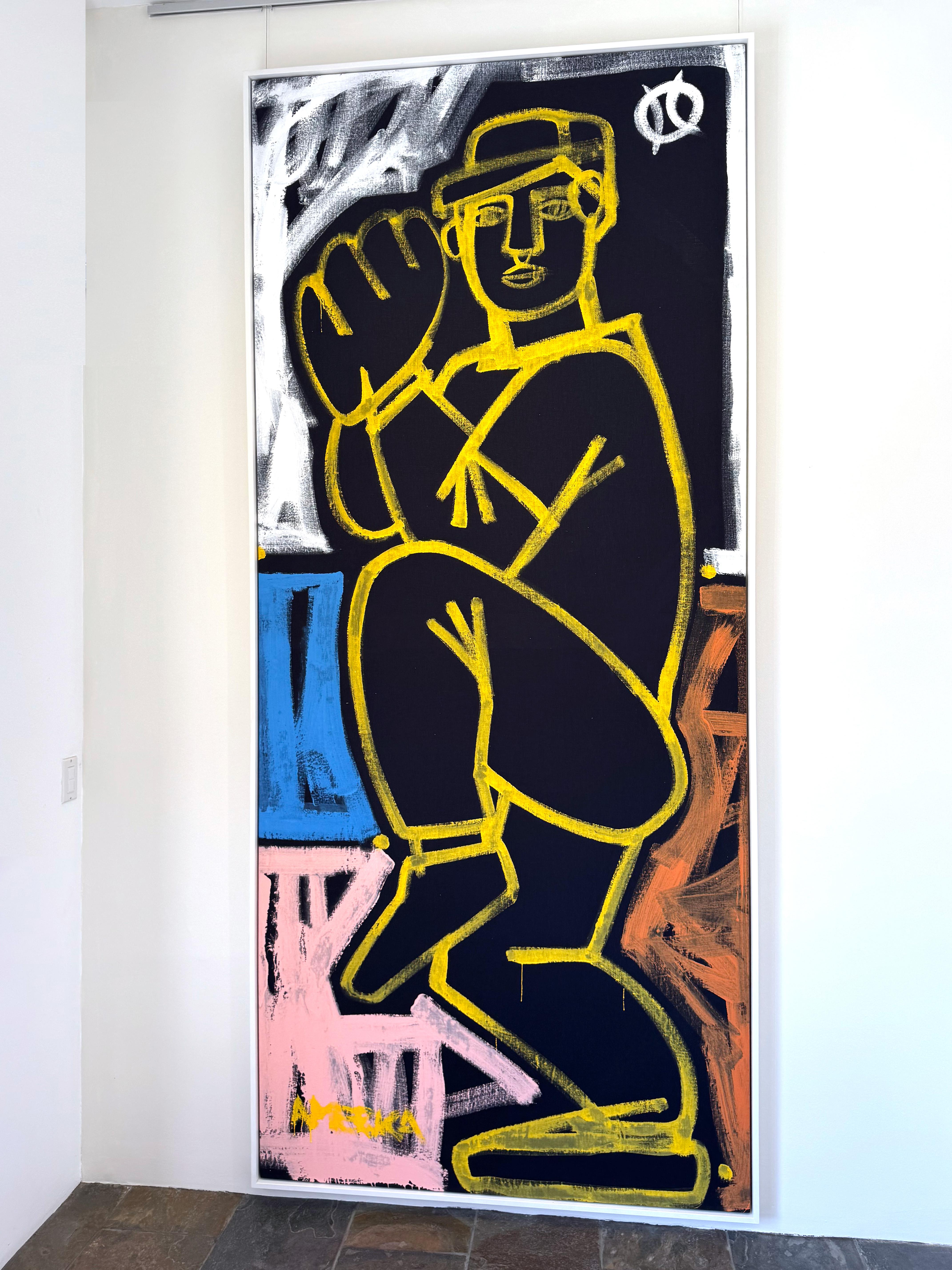 Figure Painting, Sports, Baseball, The Pitcher by America Martin im Angebot 1