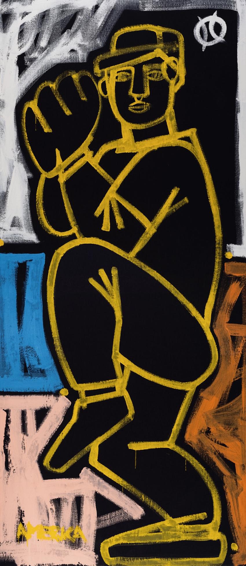 Figure Painting, Sports, Baseball, The Pitcher by America Martin