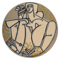 Gestural Figure Painting, Earth tones, Woman with Butterfly by America Martin